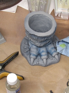 Godzilla brush holder