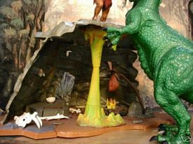 Prehistoric scenes cave display