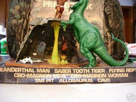 Prehistoric scenes cave display