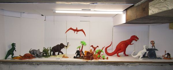 prehistoric scenes display