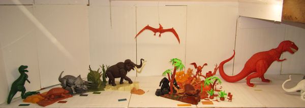 prehistoric scenes display