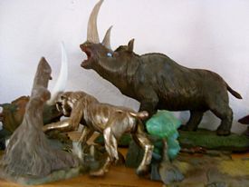 Aurora Prehistoriic Scenes built up models