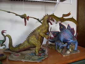 Aurora Prehistoriic Scenes built up models