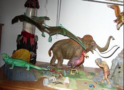 Aurora Prehistoriic Scenes built up models