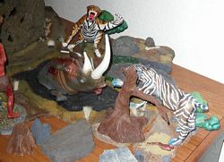 Aurora Prehistoriic Scenes built up models