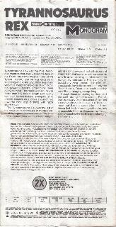 aurora prehistoric scenes instruciton sheet