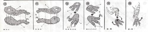 aurora prehistoric scenes instruciton sheet