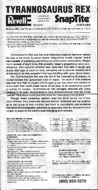 aurora prehistoric scenes instruciton sheet
