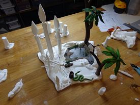 Aurora prehistoric scenes resin model add on