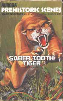 Aurora 1971 sabertooth tiger model box
