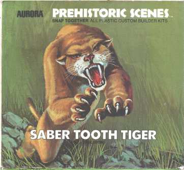 Aurora 1972 sabertooth tiger model box